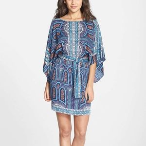 BCBGMaxAzria⭐Bryna Print Kimono-Sleeve Shift Dress